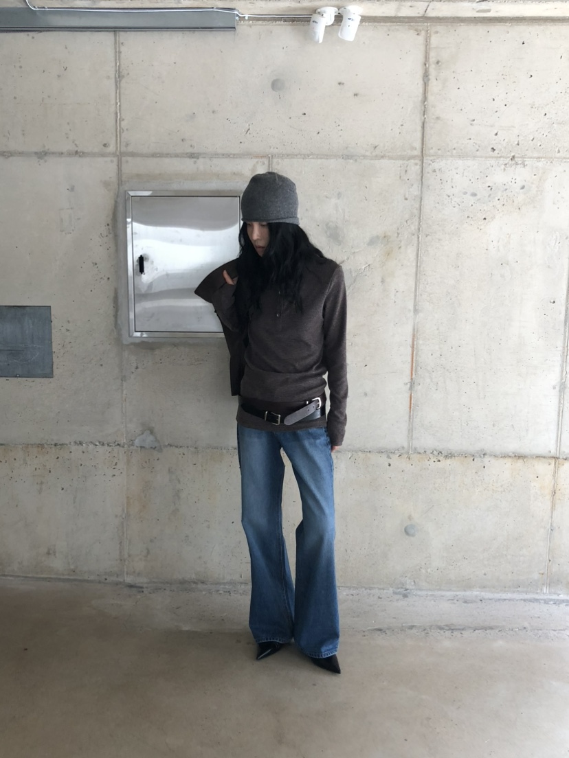 MOVENNE韓國直郵女裝新品時尚人氣真品休閑推薦牛仔褲喇叭MOVENNE牛仔褲