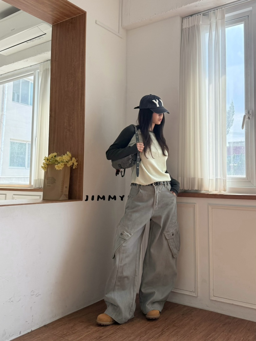 JIMMY東大門實拍女裝新品休閑人氣時尚真品推薦休閑褲工裝褲JIMMY/REMAKE休閑褲