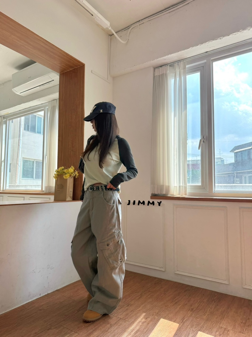 JIMMY東大門實拍女裝新品休閑人氣時尚真品推薦休閑褲工裝褲JIMMY/REMAKE休閑褲