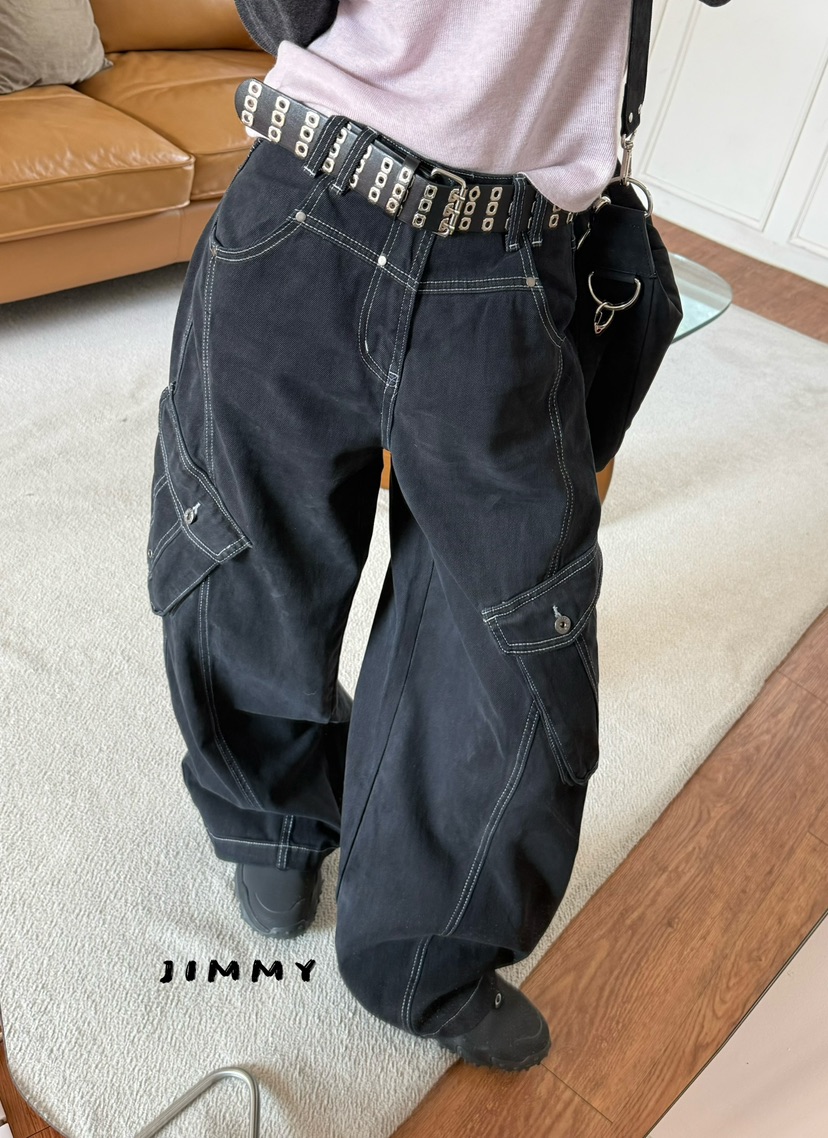 JIMMY東大門實拍女裝新品休閑人氣時尚真品推薦休閑褲工裝褲JIMMY/REMAKE休閑褲