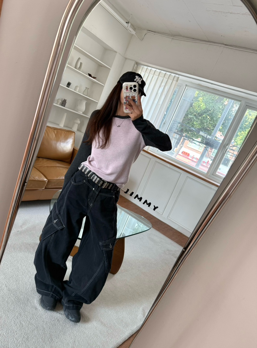 JIMMY東大門實拍女裝新品休閑人氣時尚真品推薦休閑褲工裝褲JIMMY/REMAKE休閑褲