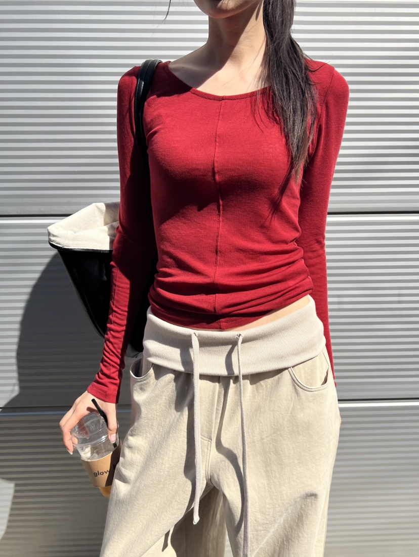 ME MO韓國直郵女士新品真品人氣熱賣推薦休閑時尚長袖T恤ME MO長袖T恤圖色1