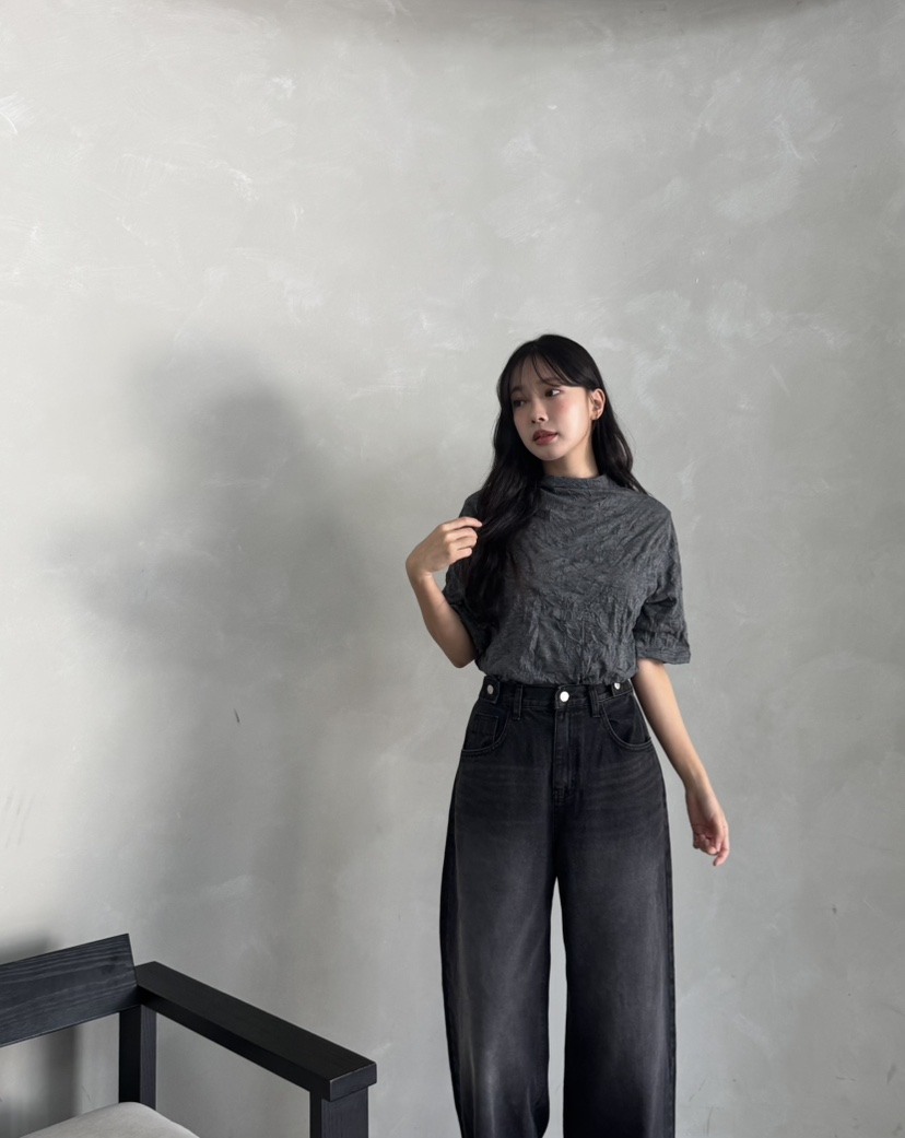 MARIGOLD韓國代購女裝新品真品推薦人氣時尚熱賣休閑T恤褶皺MARIGOLDT恤