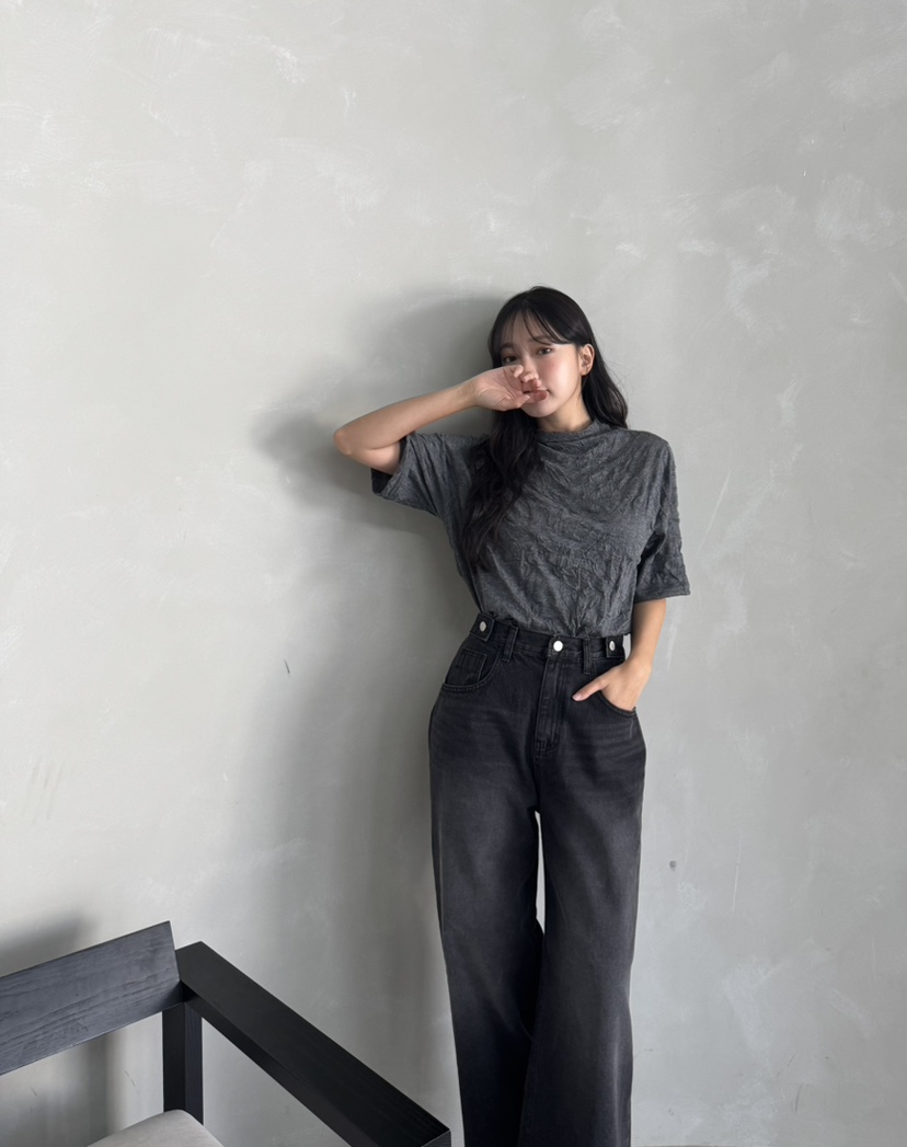 MARIGOLD韓國代購女裝新品真品推薦人氣時尚熱賣休閑T恤褶皺MARIGOLDT恤