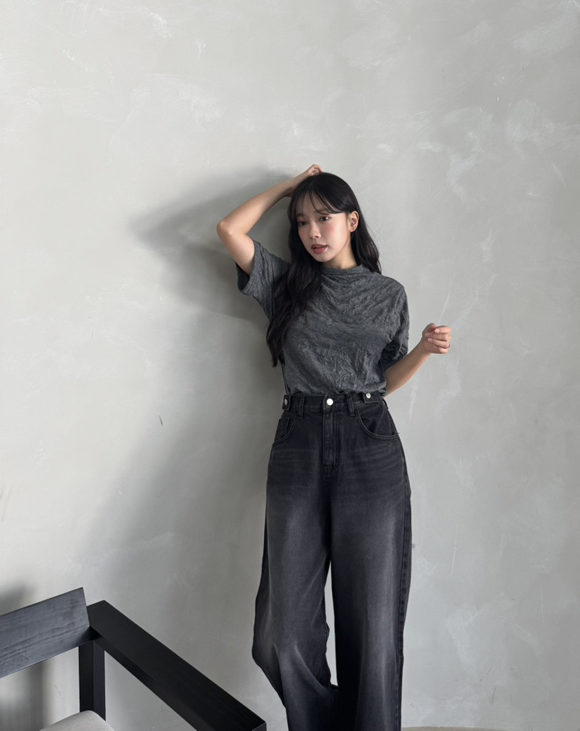 MARIGOLD韓國代購女裝新品真品推薦人氣時尚熱賣休閑T恤褶皺MARIGOLDT恤