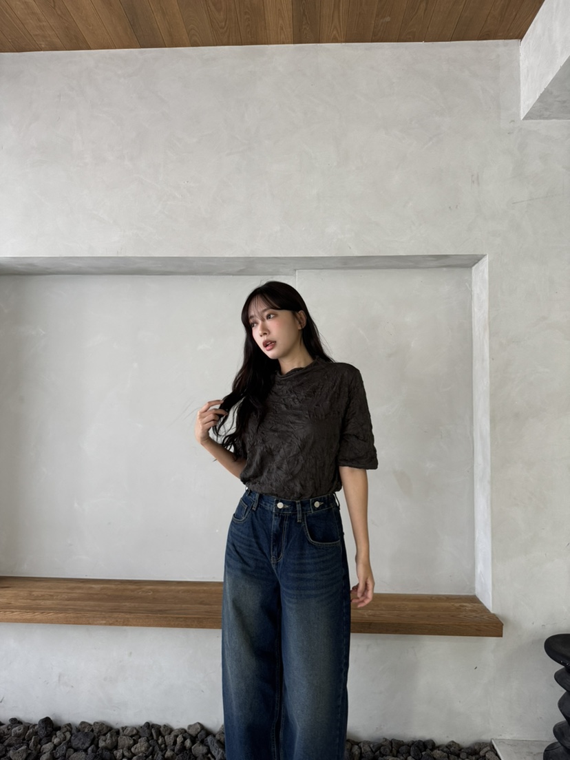 MARIGOLD韓國代購女裝新品真品推薦人氣時尚熱賣休閑T恤褶皺MARIGOLDT恤