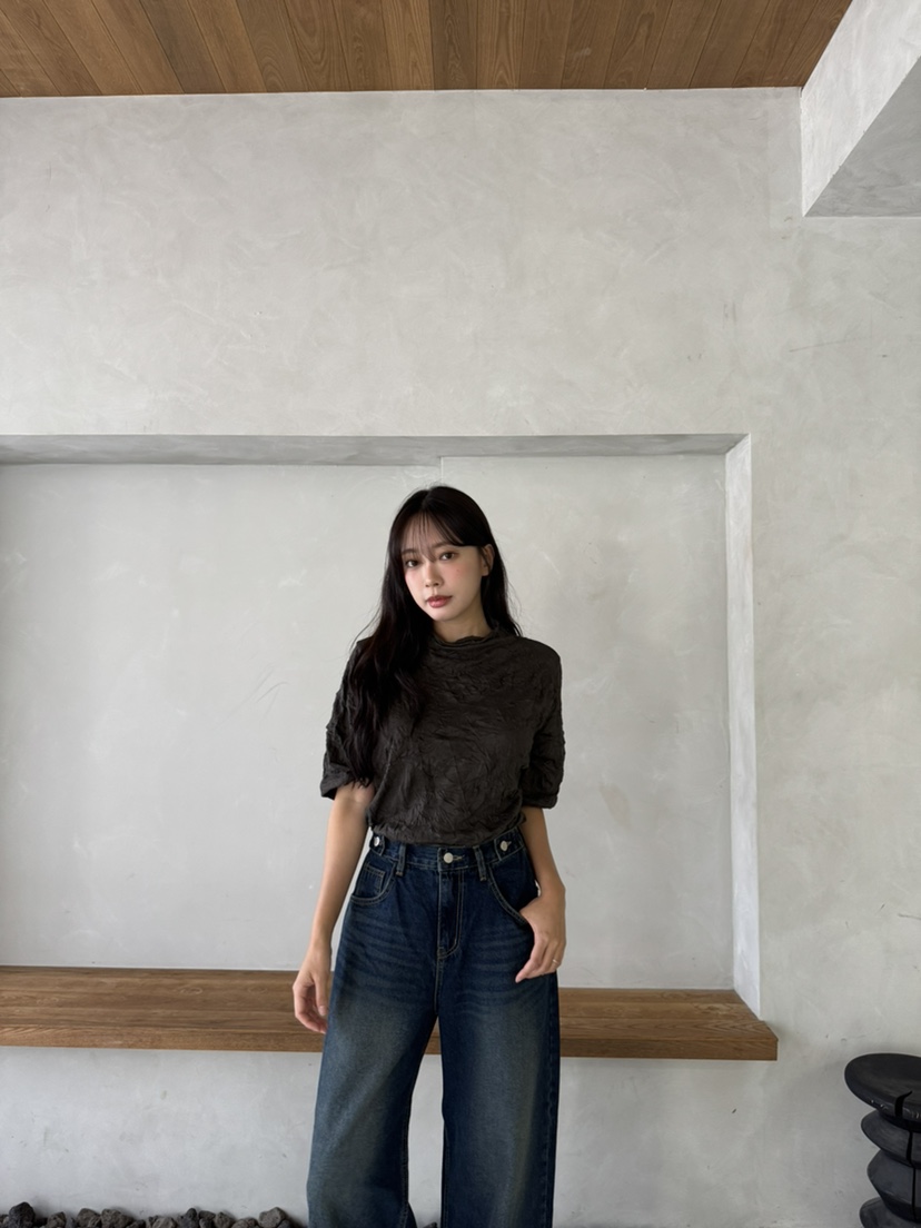 MARIGOLD韓國代購女裝新品真品推薦人氣時尚熱賣休閑T恤褶皺MARIGOLDT恤