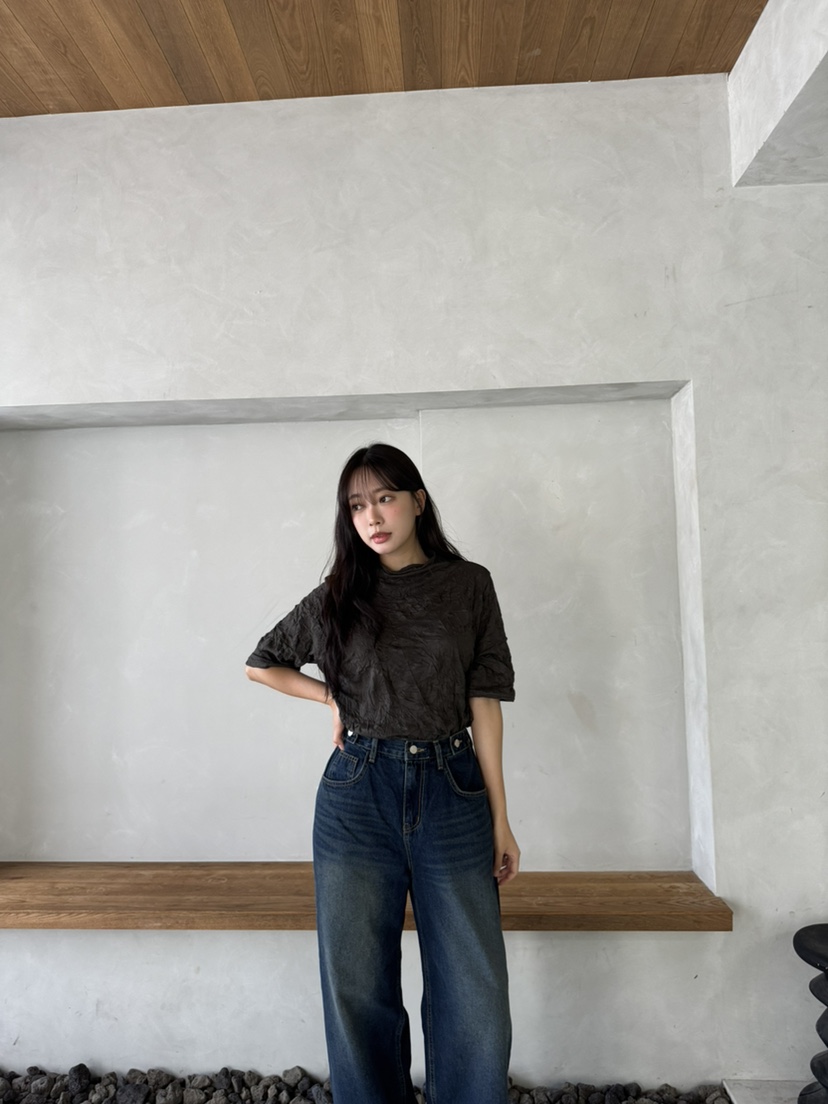 MARIGOLD韓國代購女裝新品真品推薦人氣時尚熱賣休閑T恤褶皺MARIGOLDT恤