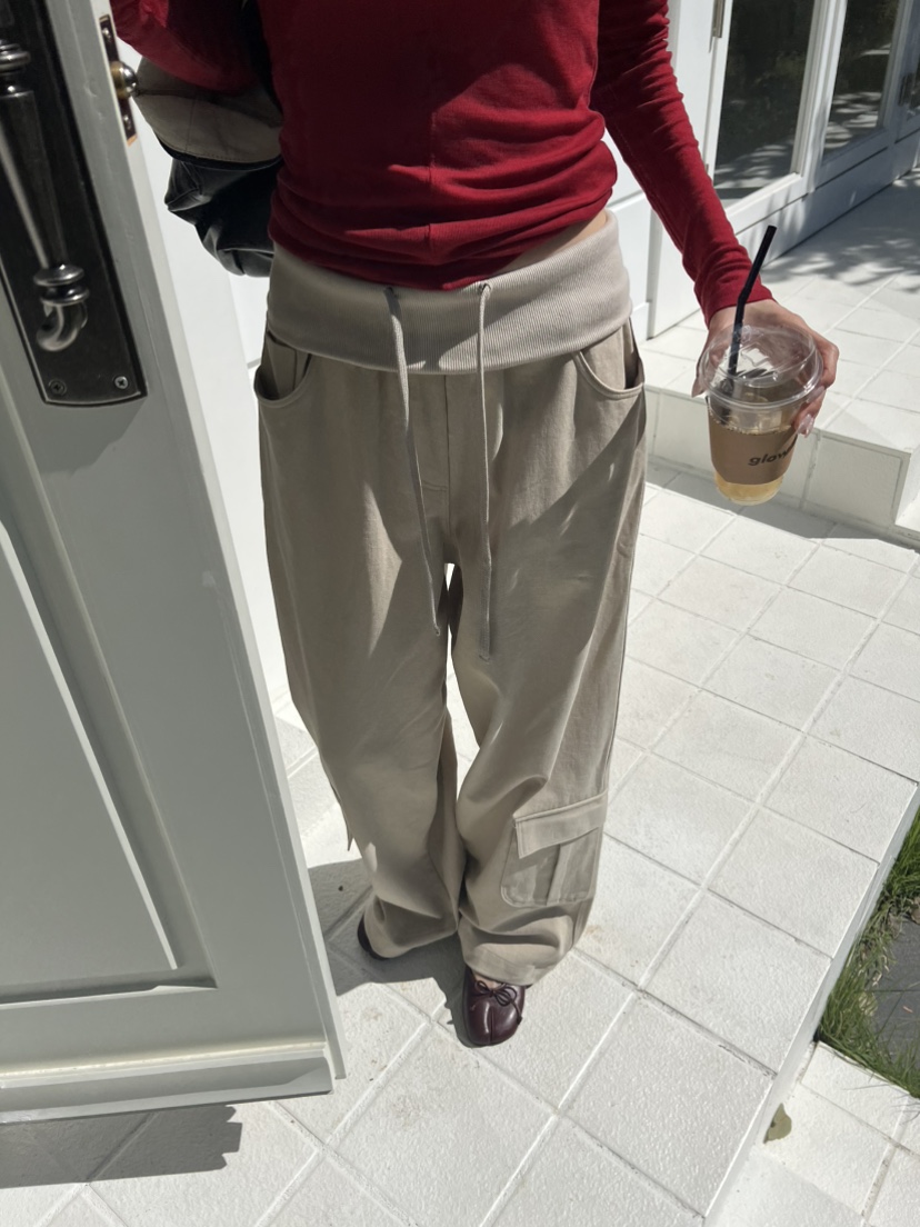 ME MO東大門實拍女士新款熱賣推薦人氣休閑褲工裝褲羅紋ME MO休閑褲