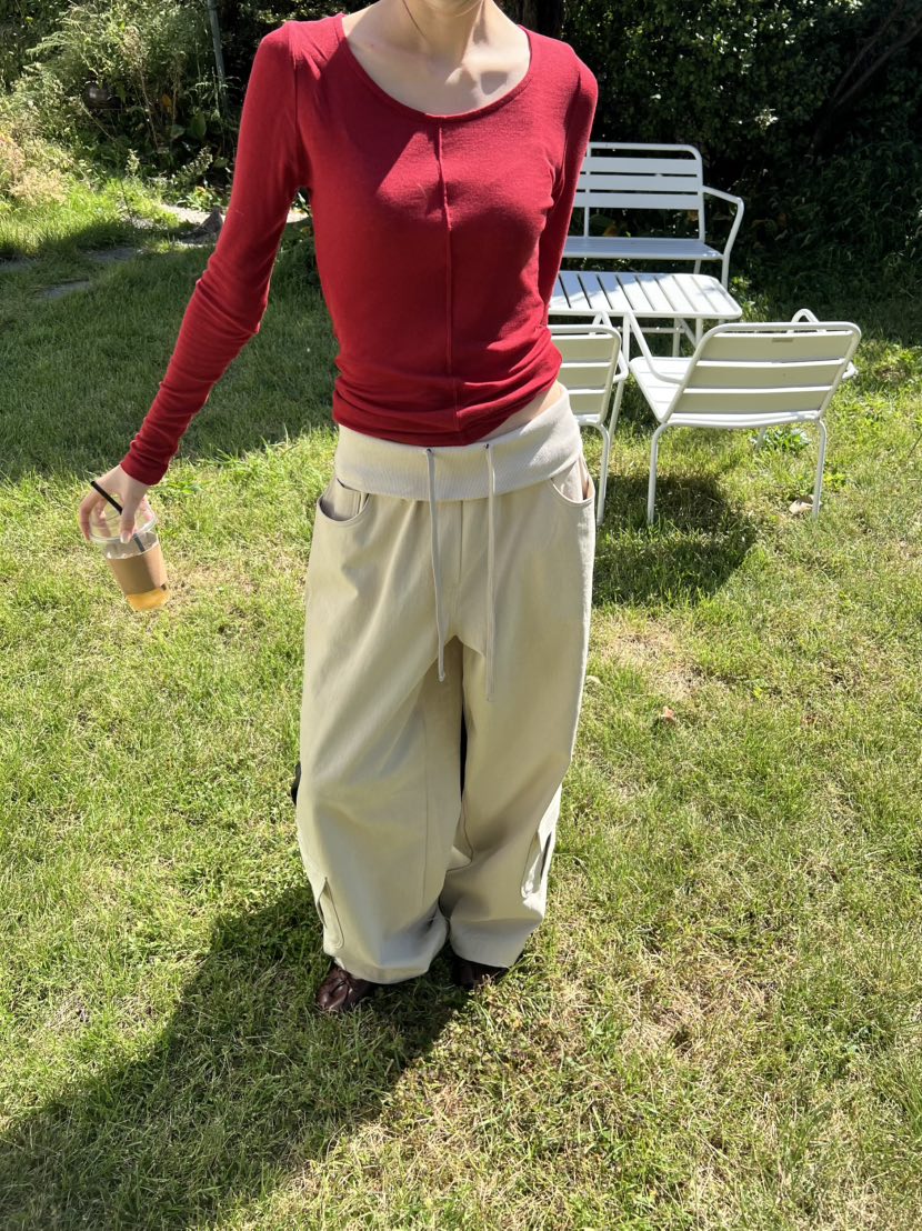 ME MO東大門實拍女士新款熱賣推薦人氣休閑褲工裝褲羅紋ME MO休閑褲圖色2