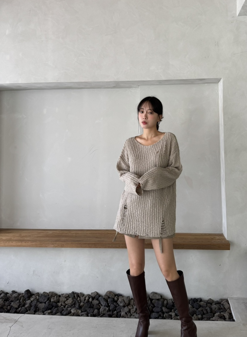 MARIGOLD韓國代購女士新品時尚熱賣休閑推薦真品針織衫復古MARIGOLD針織衫