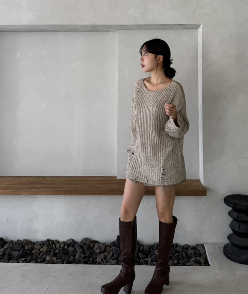 MARIGOLD韓國代購女士新品時尚熱賣休閑推薦真品針織衫復古MARIGOLD針織衫