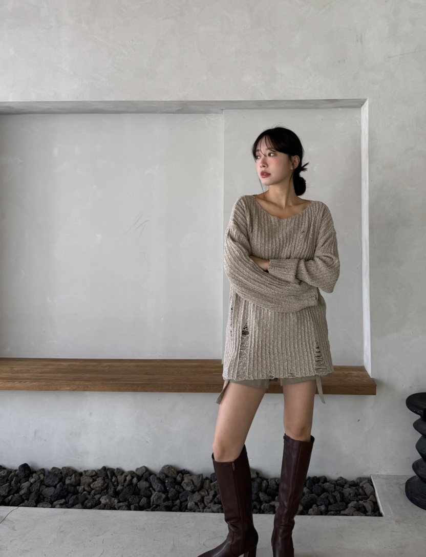 MARIGOLD韓國代購女士新品時尚熱賣休閑推薦真品針織衫復古MARIGOLD針織衫