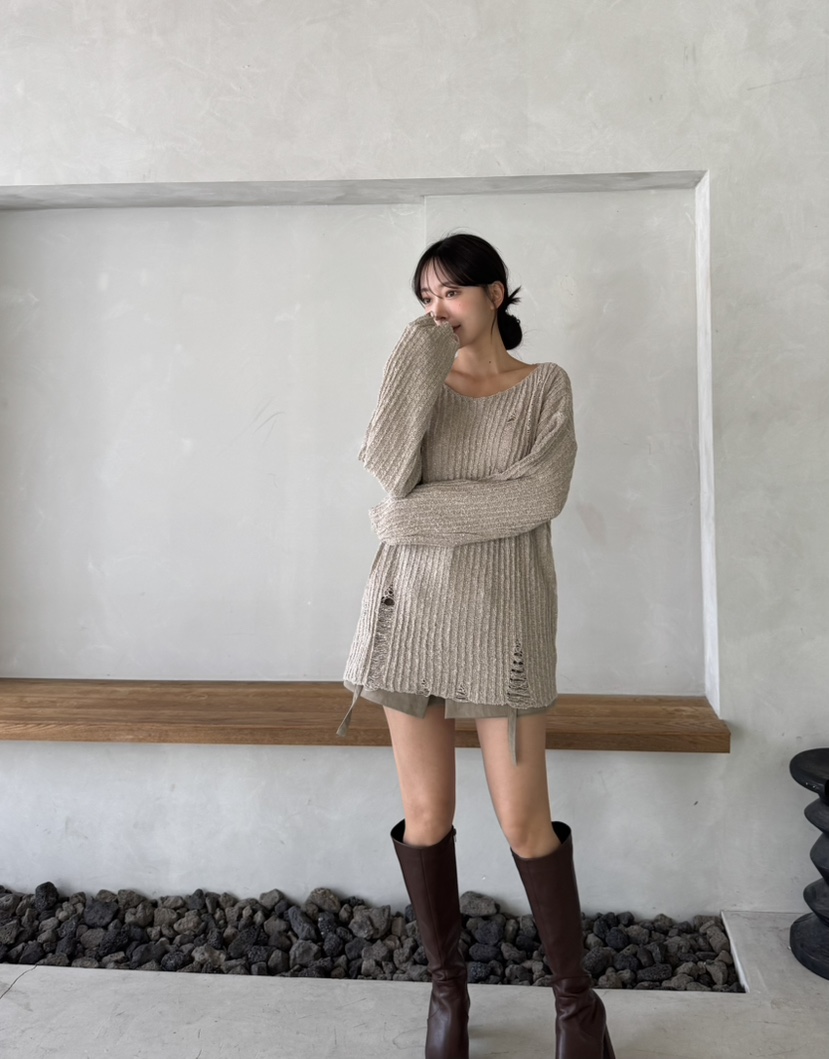 MARIGOLD韓國代購女士新品時尚熱賣休閑推薦真品針織衫復古MARIGOLD針織衫