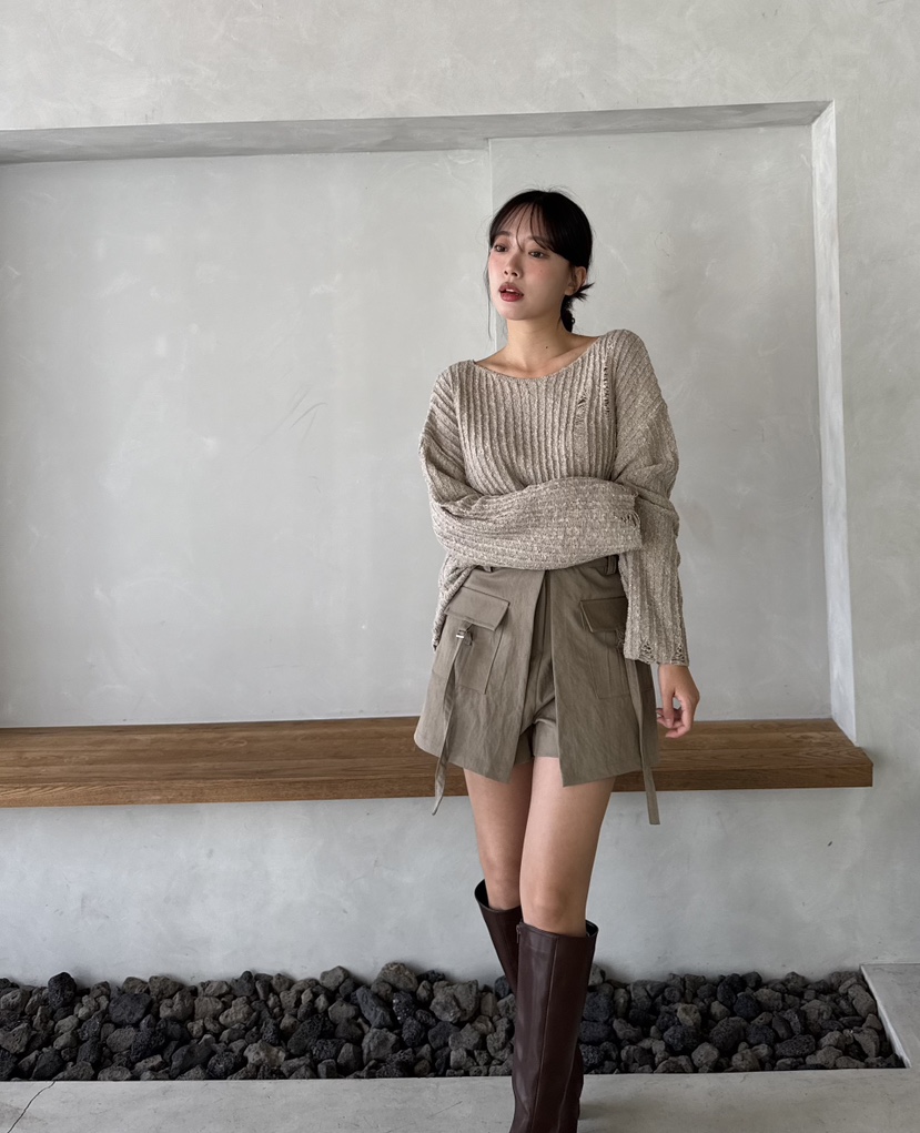 MARIGOLD韓國代購女士新品時尚熱賣休閑推薦真品針織衫復古MARIGOLD針織衫