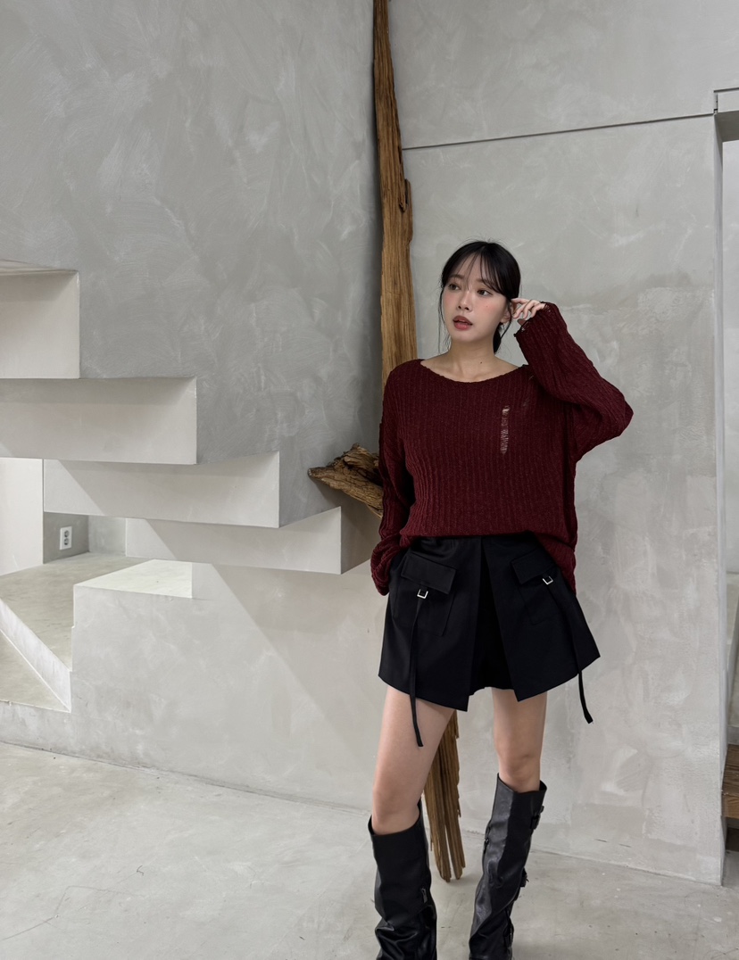 MARIGOLD韓國代購女士新品時尚熱賣休閑推薦真品針織衫復古MARIGOLD針織衫