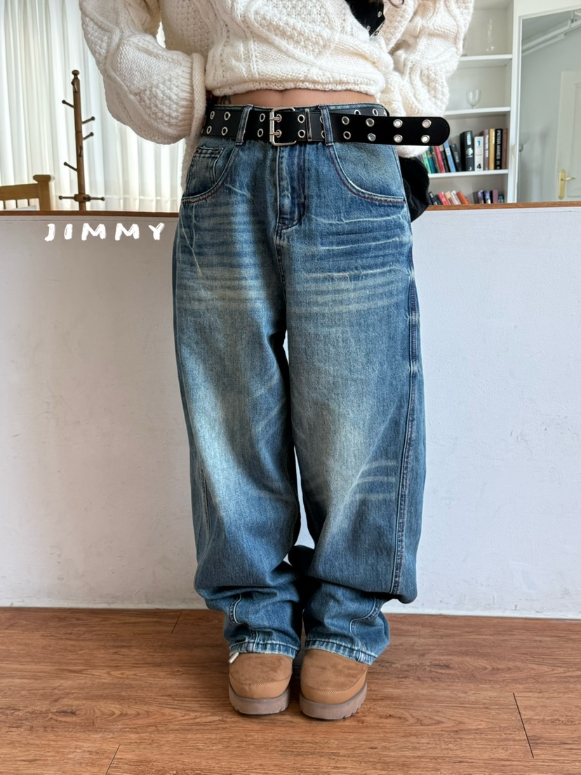 JIMMY東大門直郵女裝新款人氣熱賣時尚休閑真品牛仔褲蘇格蘭JIMMY/REMAKE牛仔褲