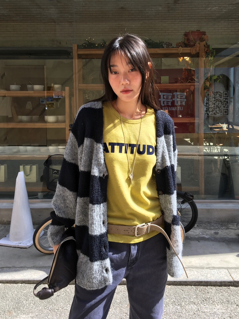 BAKING POWDER東大門實拍女士新款熱賣真品時尚開衫條紋BAKING POWDER開衫