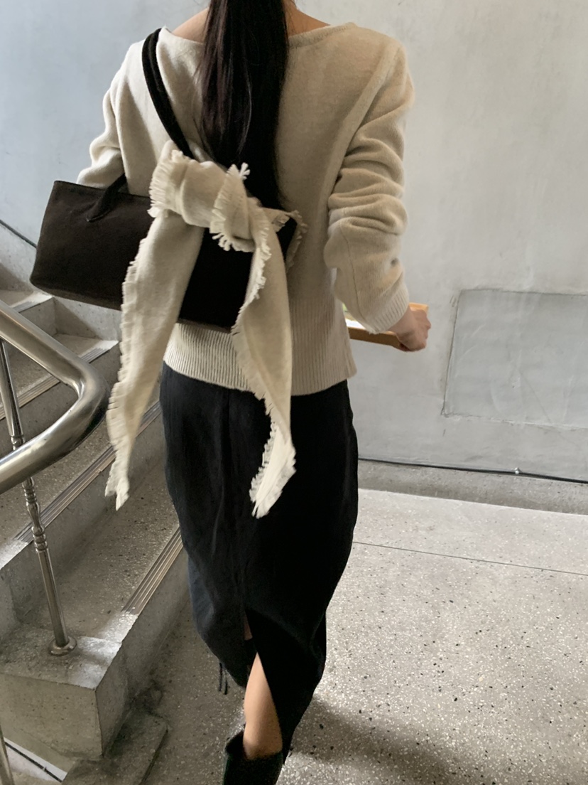 BAKING POWDER韓國直郵女士新款推薦時尚真品針織衫含圍巾BAKING POWDER針織衫