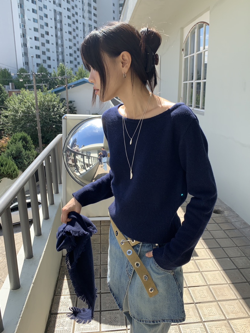 BAKING POWDER韓國直郵女士新款推薦時尚真品針織衫含圍巾BAKING POWDER針織衫