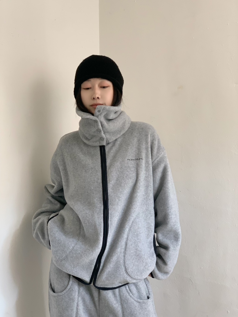 MOMENTUM東大門實拍女士新品時尚人氣夾克可拆卸抓絨拉鏈MOMENTUM夾克