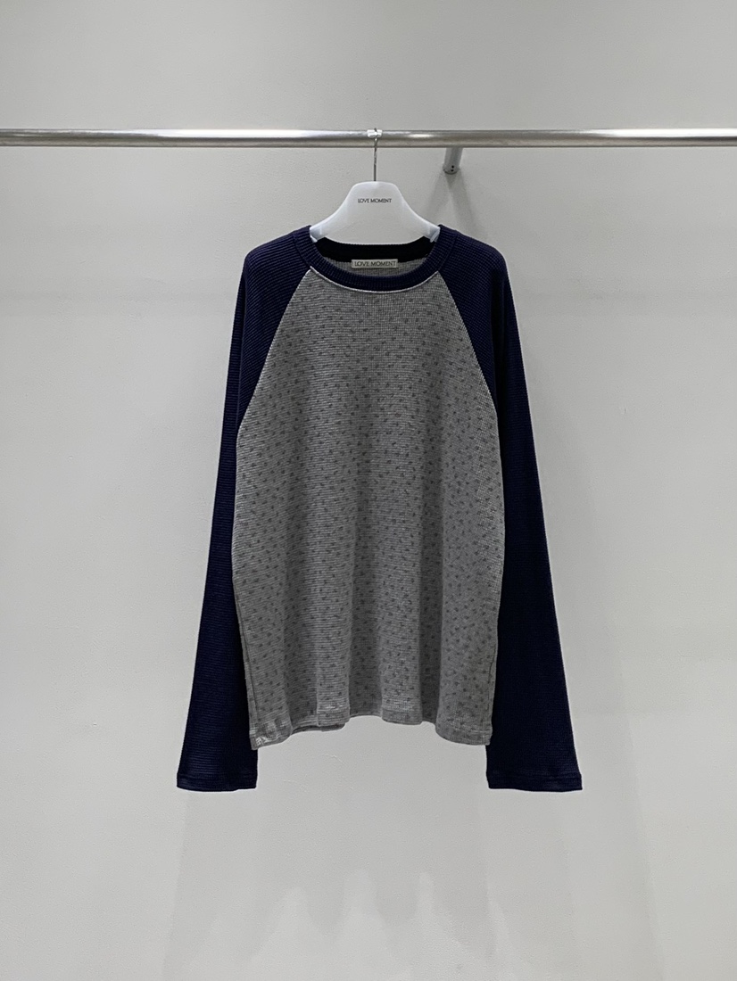 LOVE MOMENT東大門代購女裝新品熱賣真品長袖T恤華夫格花朵LOVE MOMENT長袖T恤圖色3