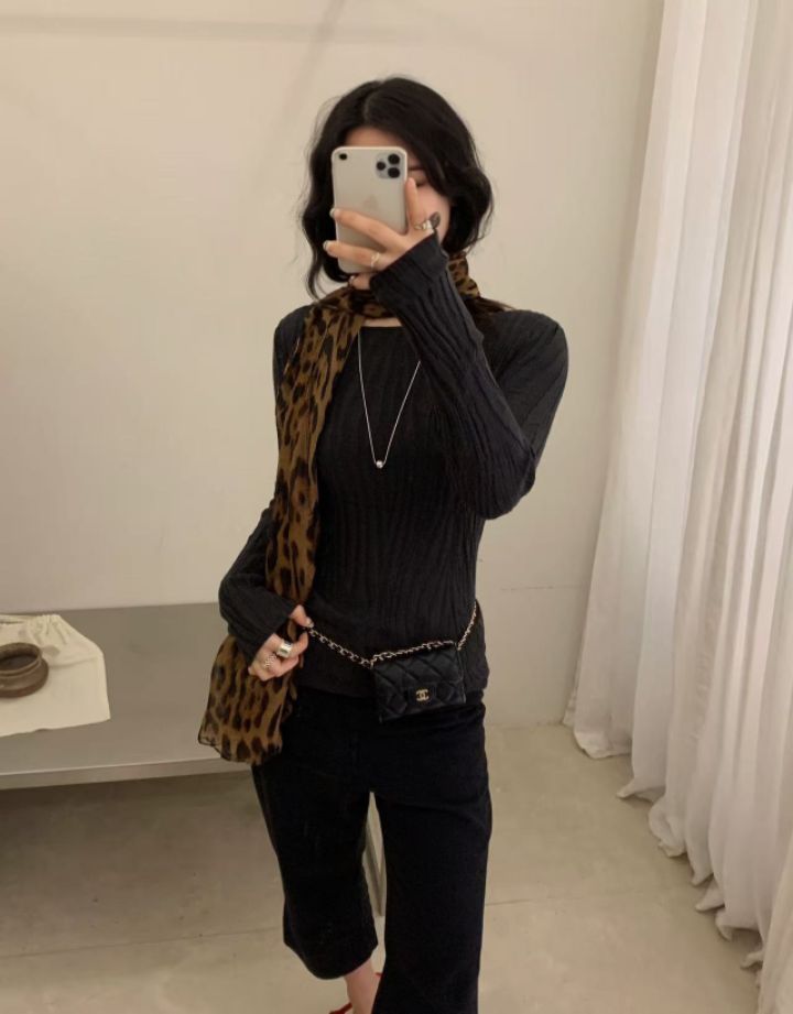 CRONG東大門代購女裝新品推薦休閑人氣針織衫不含腰帶圍巾CRONG針織衫