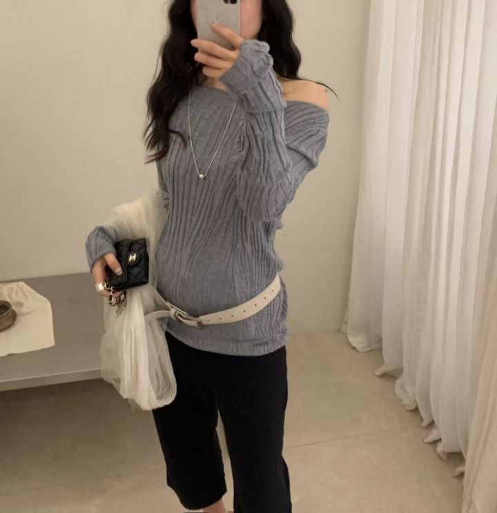 CRONG東大門代購女裝新品推薦休閑人氣針織衫不含腰帶圍巾CRONG針織衫