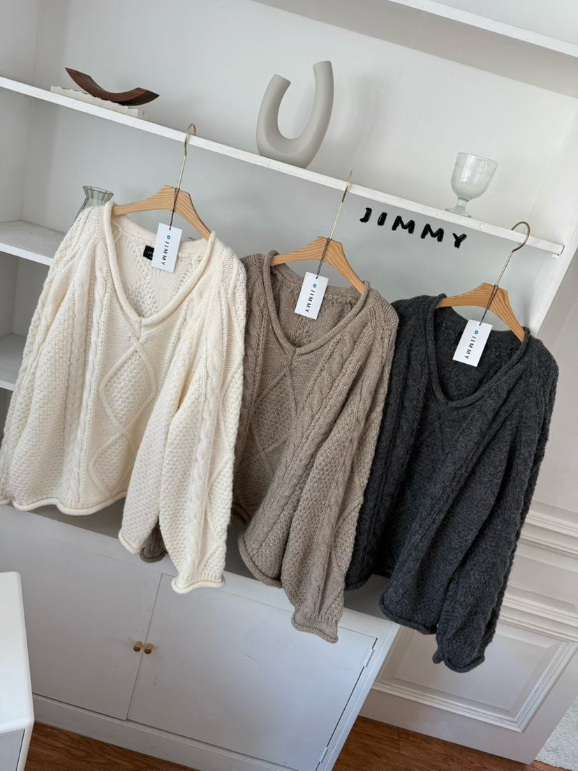 JIMMY東大門代購女士新品熱賣時尚人氣休閑推薦毛衣麻花針織JIMMY/REMAKE毛衣
