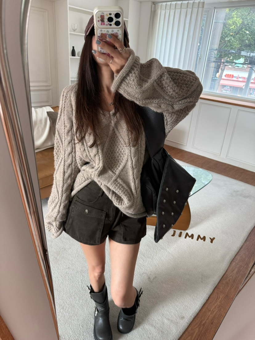 JIMMY東大門代購女士新品熱賣時尚人氣休閑推薦毛衣麻花針織JIMMY/REMAKE毛衣
