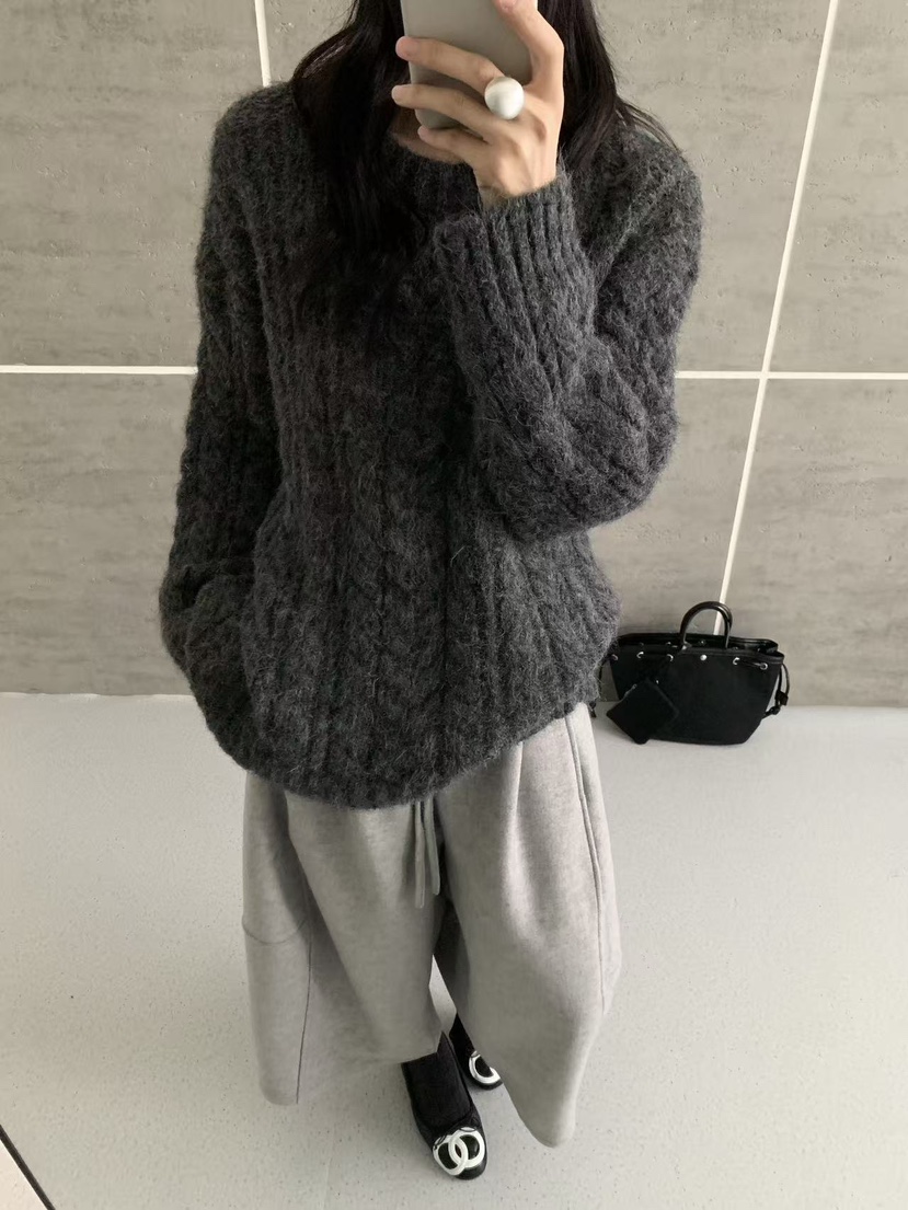 BONHEUR韓國代購女裝新品熱賣人氣真品休閑時尚毛衣麻花針織BONHEUR-2件起毛衣