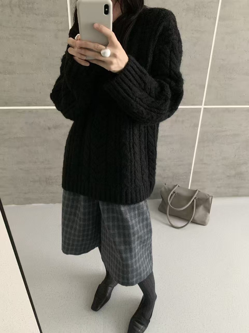 BONHEUR韓國代購女裝新品熱賣人氣真品休閑時尚毛衣麻花針織BONHEUR-2件起毛衣
