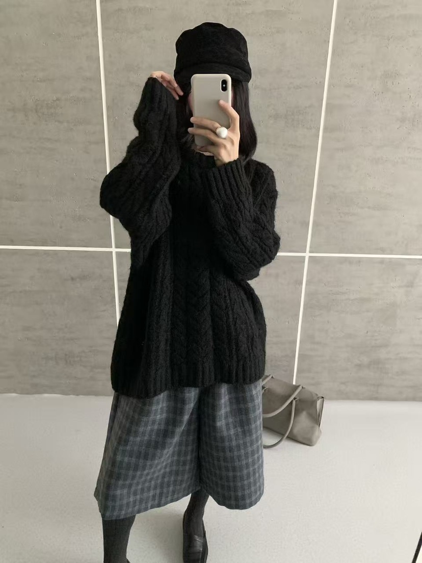 BONHEUR韓國代購女裝新品熱賣人氣真品休閑時尚毛衣麻花針織BONHEUR-2件起毛衣