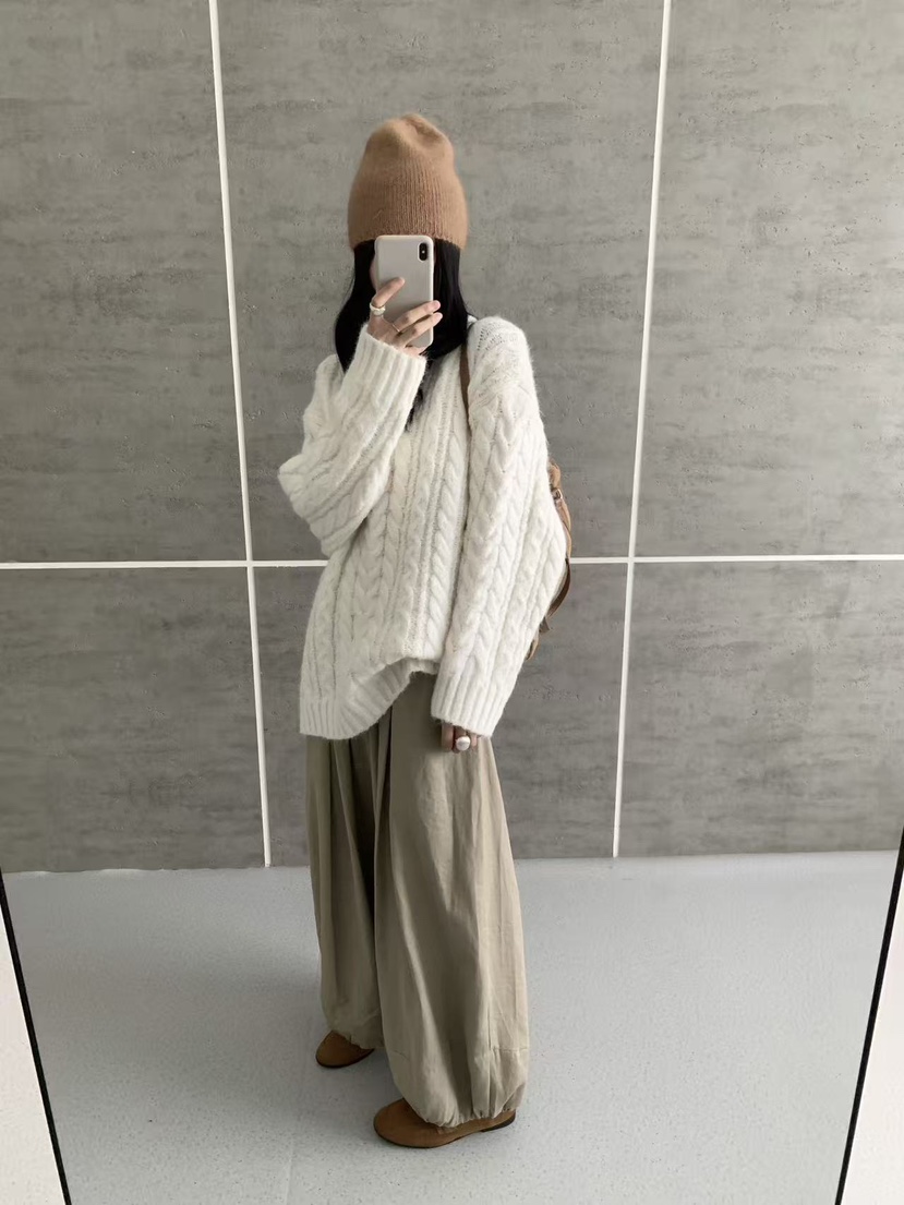 BONHEUR韓國代購女裝新品熱賣人氣真品休閑時尚毛衣麻花針織BONHEUR-2件起毛衣