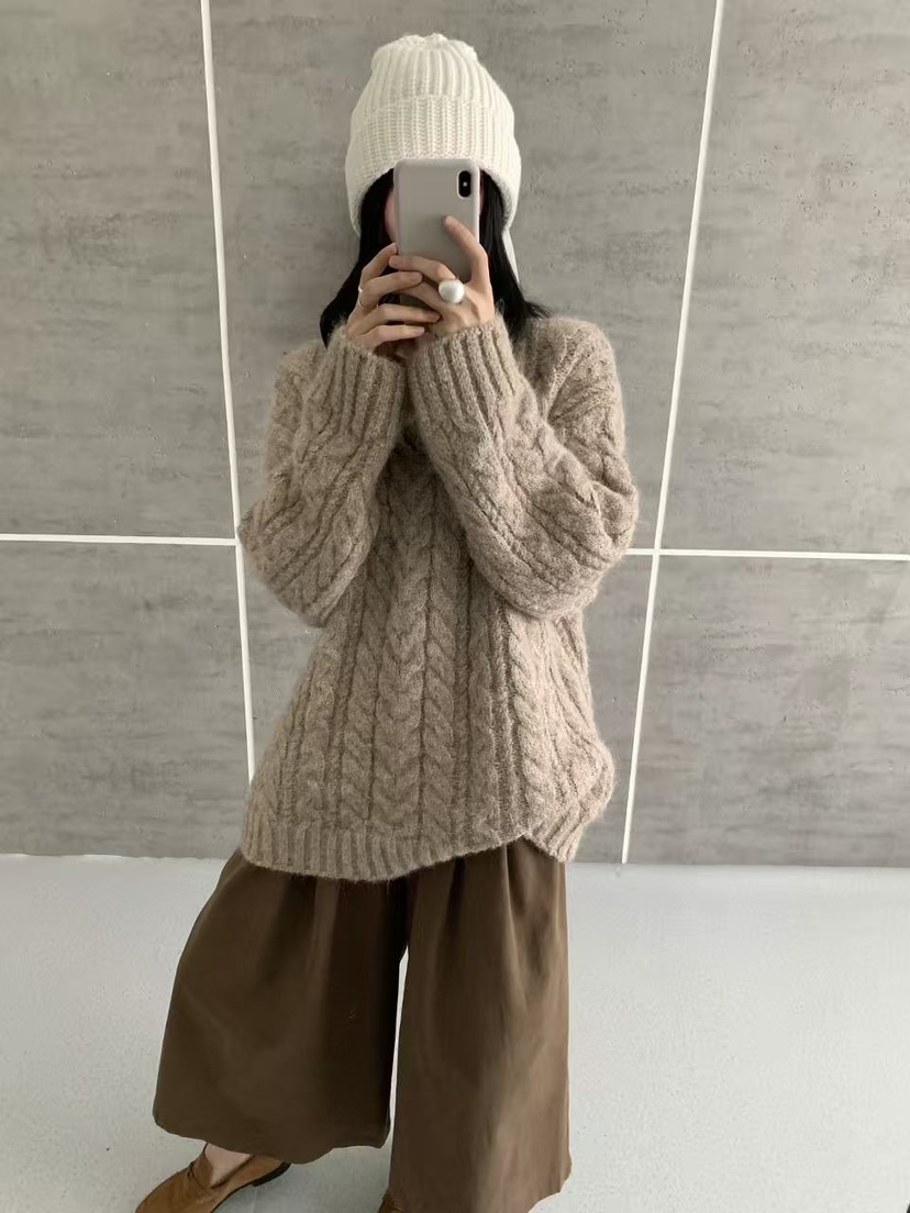 BONHEUR韓國代購女裝新品熱賣人氣真品休閑時尚毛衣麻花針織BONHEUR-2件起毛衣