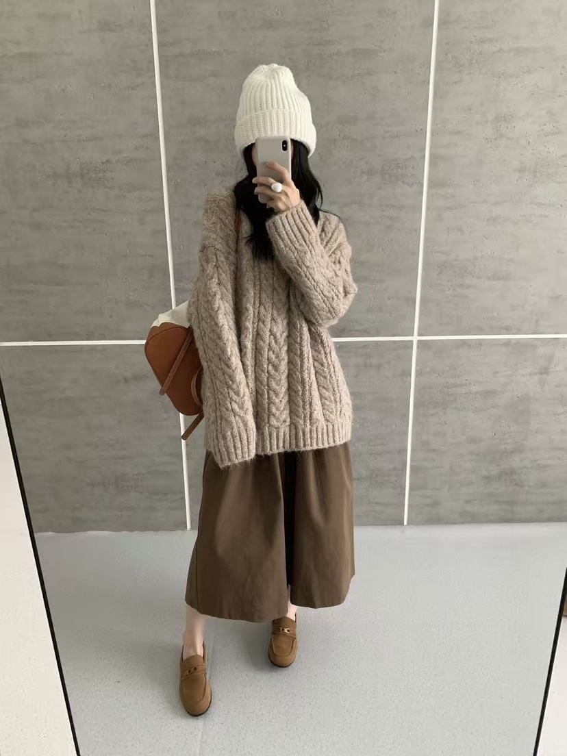 BONHEUR韓國代購女裝新品熱賣人氣真品休閑時尚毛衣麻花針織BONHEUR-2件起毛衣