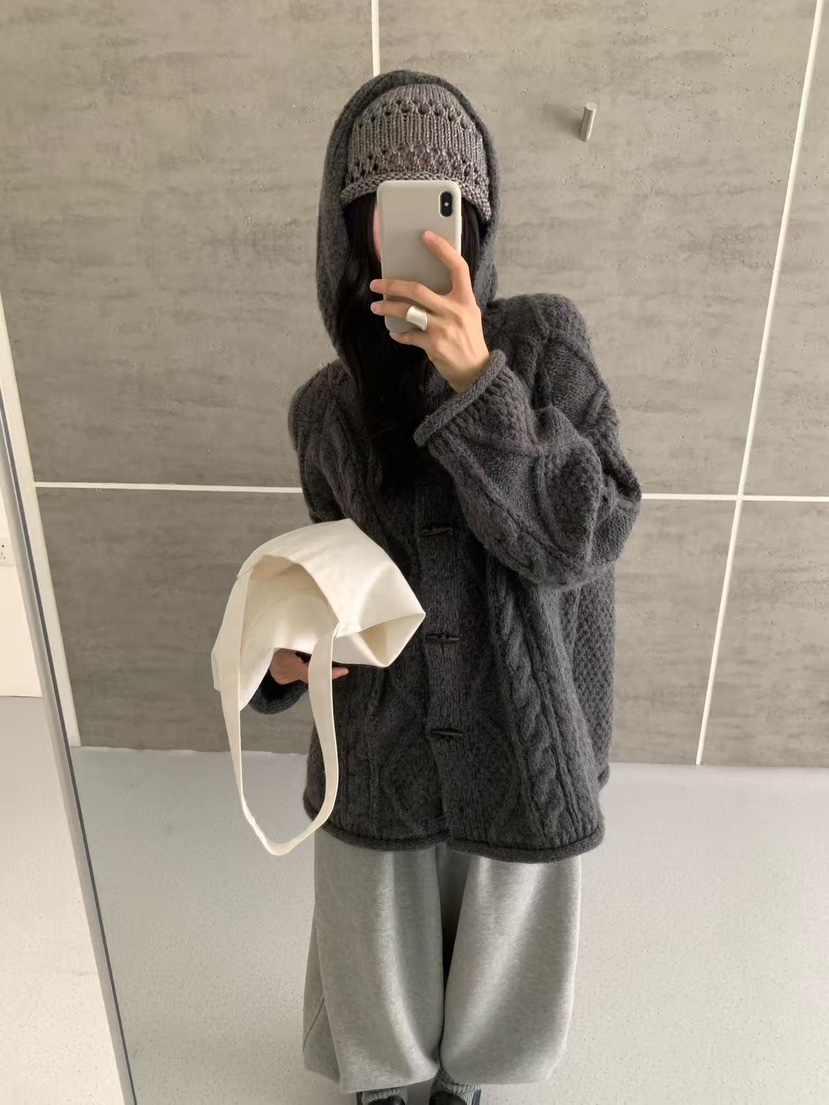 BONHEUR東大門實拍女裝新款休閑真品推薦熱賣時尚毛衣連帽衫BONHEUR-2件起毛衣