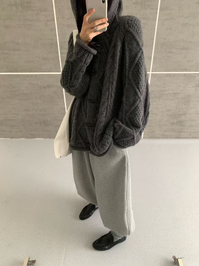 BONHEUR東大門實拍女裝新款休閑真品推薦熱賣時尚毛衣連帽衫BONHEUR-2件起毛衣