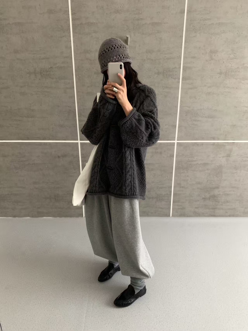 BONHEUR東大門實拍女裝新款休閑真品推薦熱賣時尚毛衣連帽衫BONHEUR-2件起毛衣