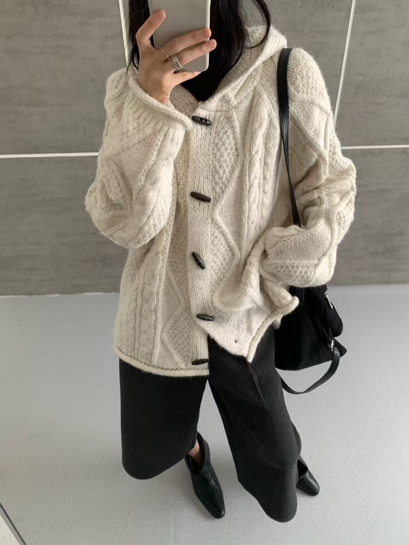 BONHEUR東大門實拍女裝新款休閑真品推薦熱賣時尚毛衣連帽衫BONHEUR-2件起毛衣