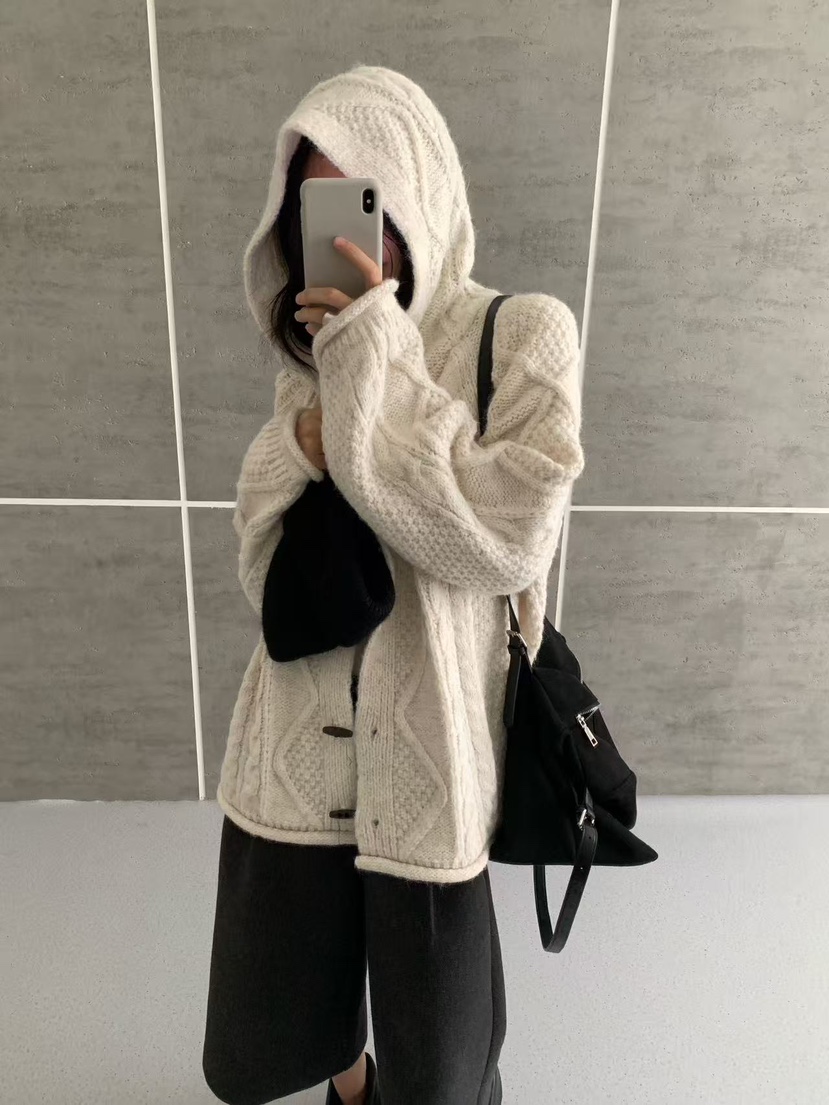 BONHEUR東大門實拍女裝新款休閑真品推薦熱賣時尚毛衣連帽衫BONHEUR-2件起毛衣