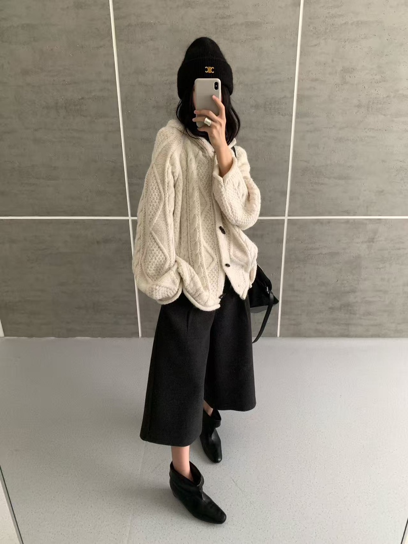 BONHEUR東大門實拍女裝新款休閑真品推薦熱賣時尚毛衣連帽衫BONHEUR-2件起毛衣
