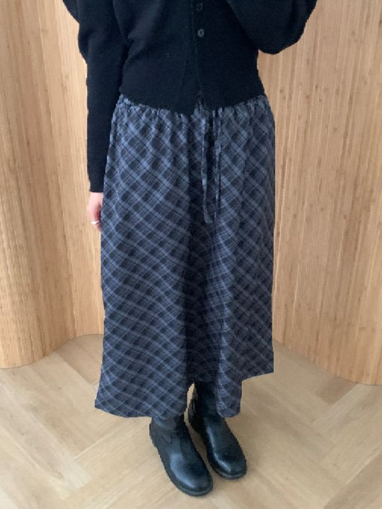 KOMOREBI東大門代購女士新款時尚推薦休閑熱賣真品長裙格紋KOMOREBI長裙圖色1