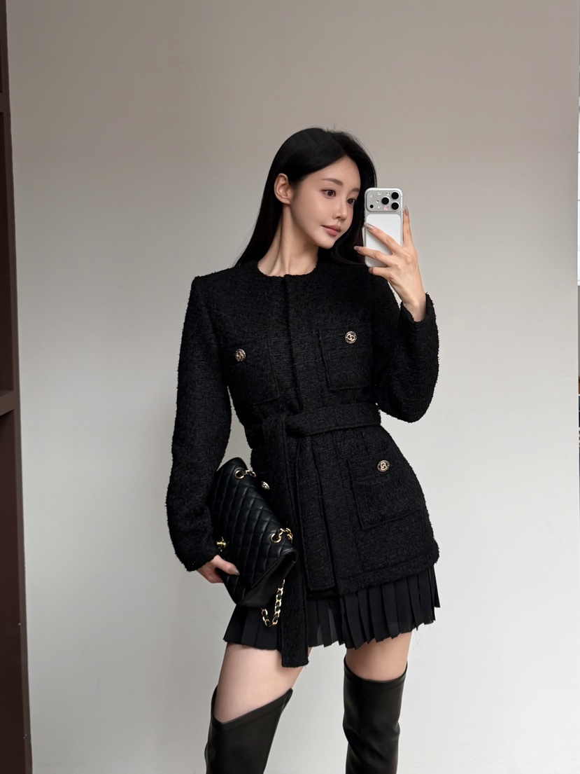 LAVIEU韓國直郵女裝新款熱賣時尚人氣推薦連衣裙含腰帶褶裥LAVIEU連衣裙