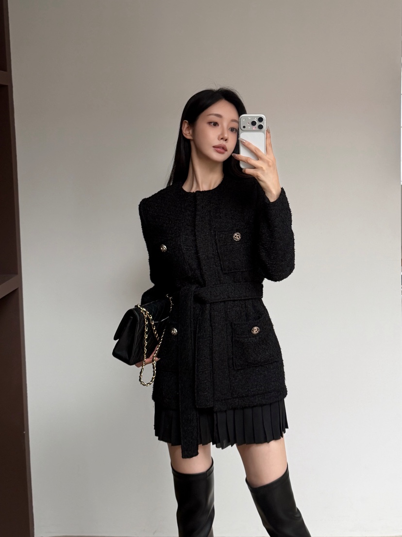 LAVIEU韓國直郵女裝新款熱賣時尚人氣推薦連衣裙含腰帶褶裥LAVIEU連衣裙