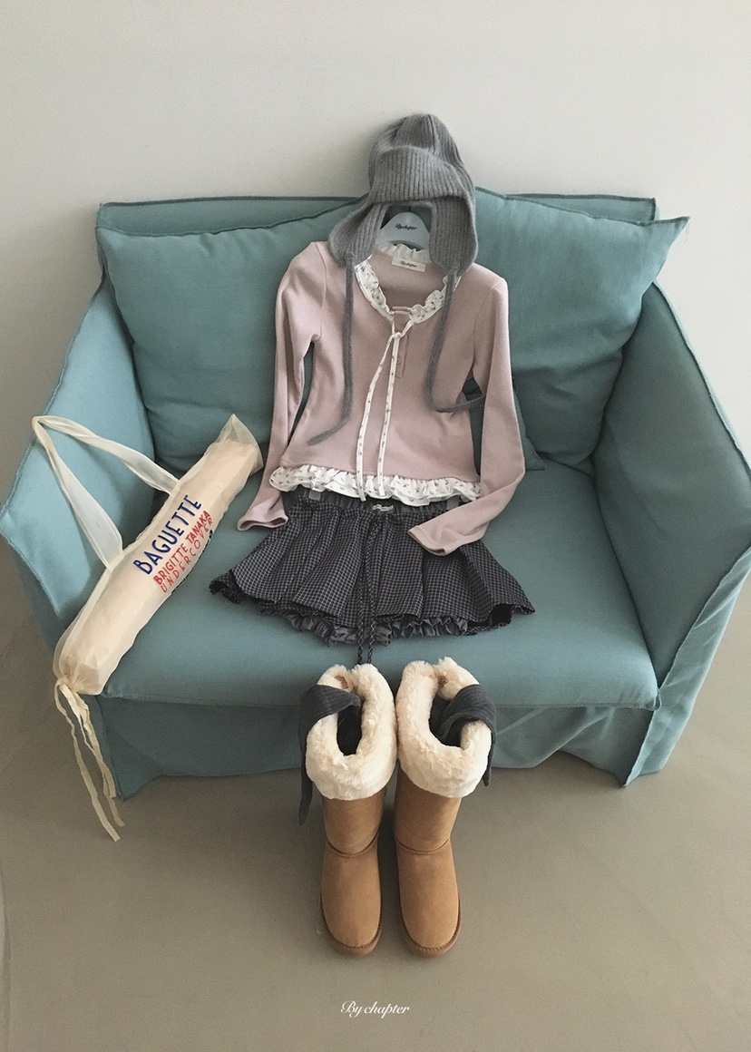 BY CHAPTER韓國直郵女裝新品休閑推薦人氣真品長袖T恤抓絨BY Chapter長袖T恤