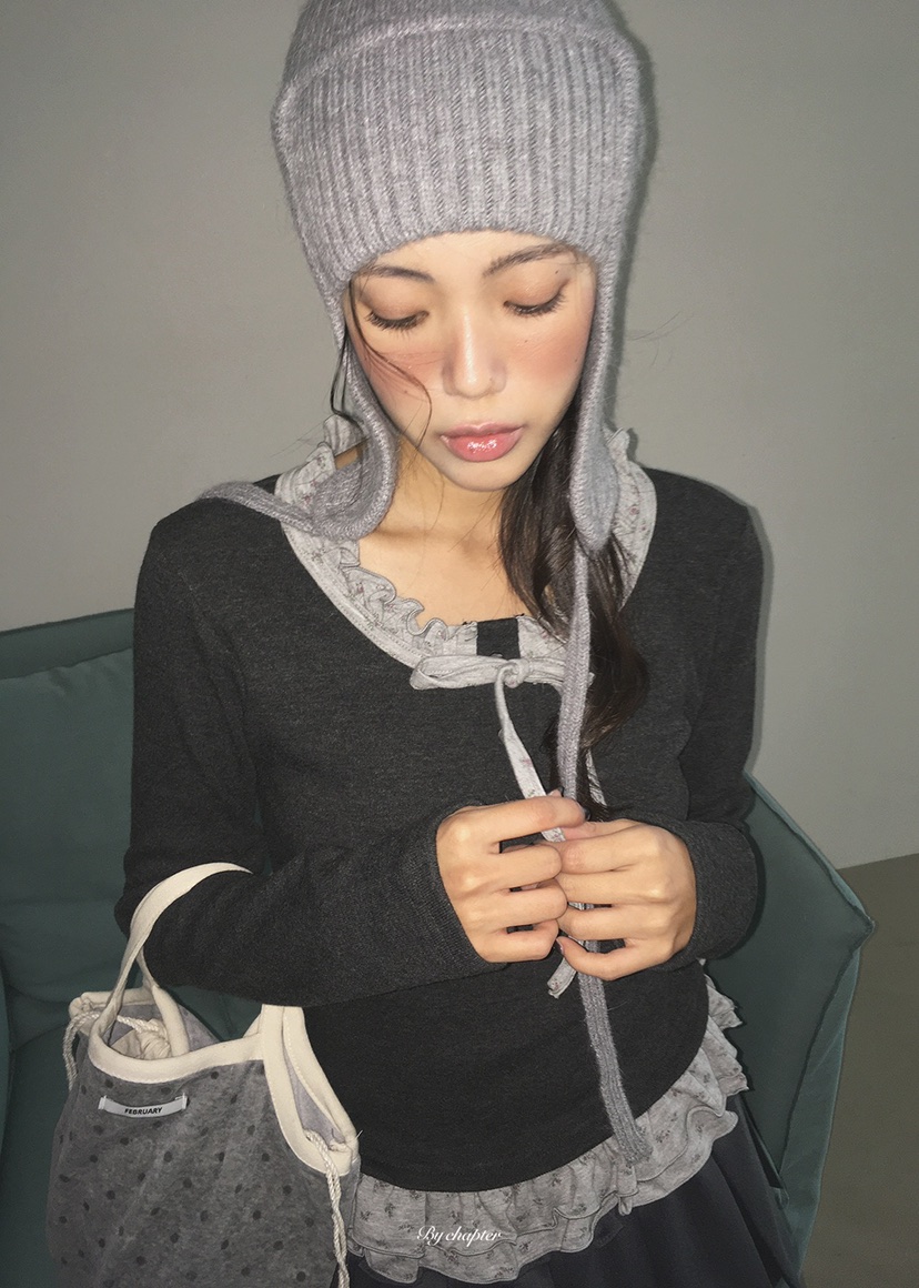 BY CHAPTER韓國直郵女裝新品休閑推薦人氣真品長袖T恤抓絨BY Chapter長袖T恤