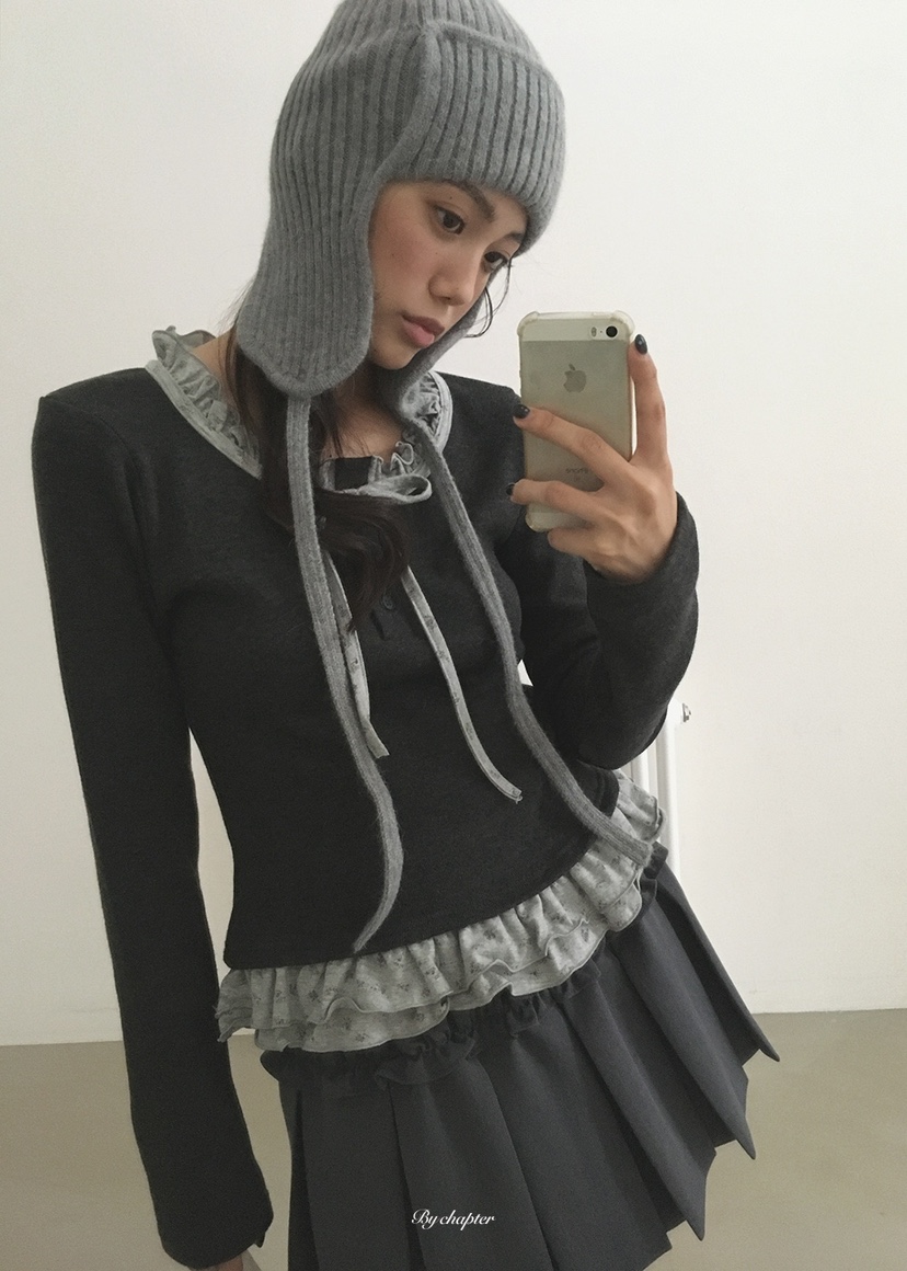 BY CHAPTER韓國直郵女裝新品休閑推薦人氣真品長袖T恤抓絨BY Chapter長袖T恤