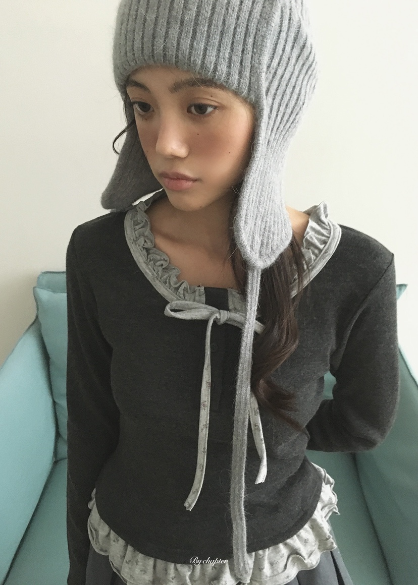 BY CHAPTER韓國直郵女裝新品休閑推薦人氣真品長袖T恤抓絨BY Chapter長袖T恤