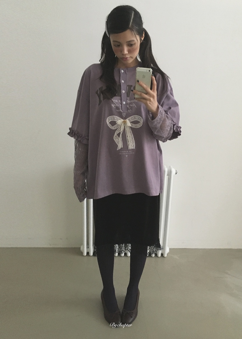BY CHAPTER東大門實拍女士新品人氣半身裙中短裙天鵝絨蕾絲BY Chapter半身裙/中短裙